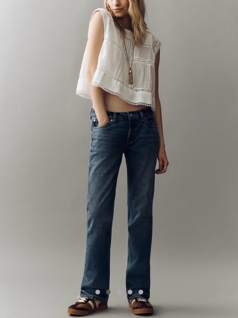 EB Denim Low-Rise Straight-Leg Jeans NWT Sz 27 Eagle - Picture 2 of 8